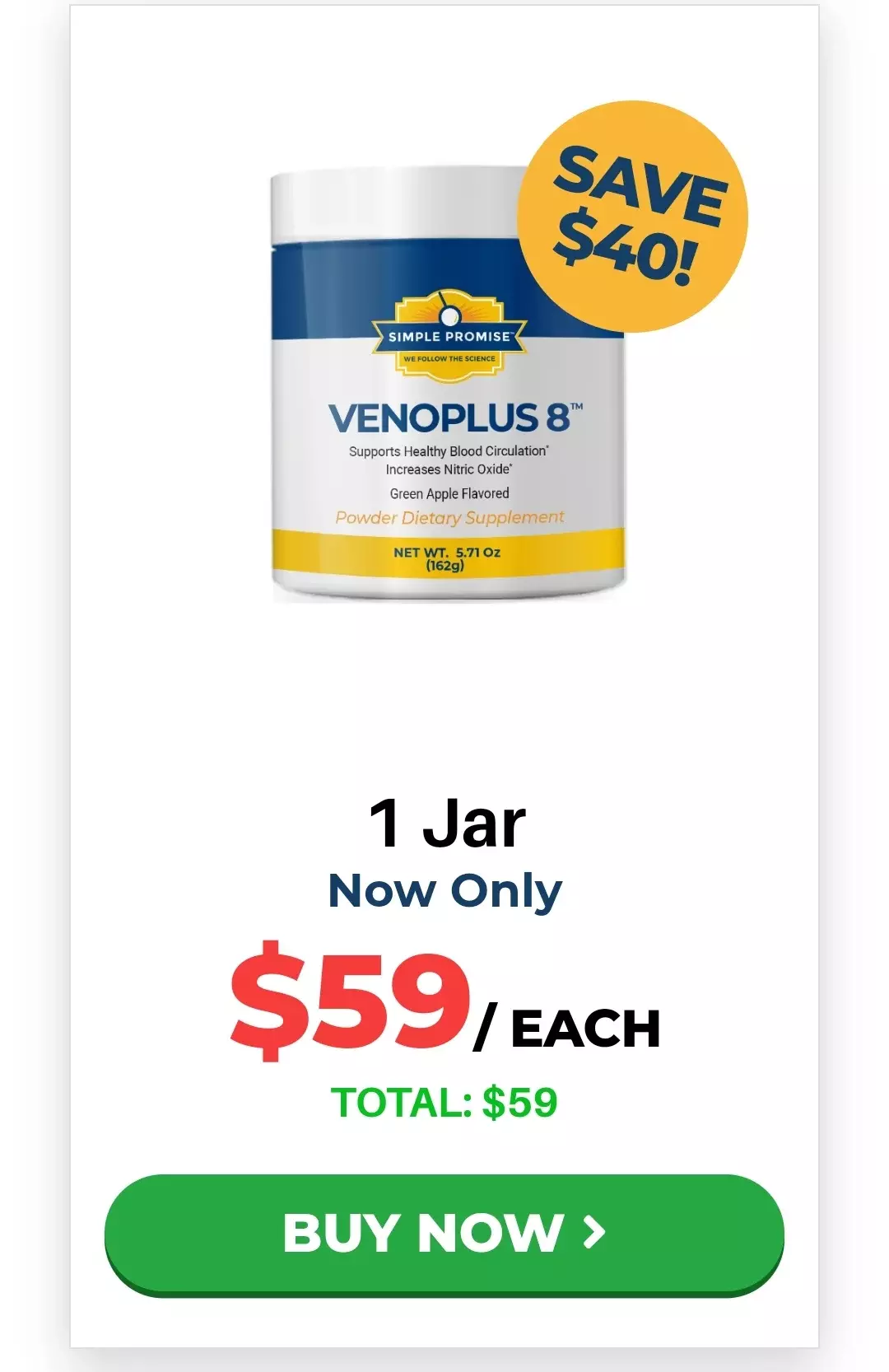 VenoPlus 8™ 1 bottle pricing